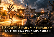La gacela para mis enemigos y el de la tortuga para los amigos.